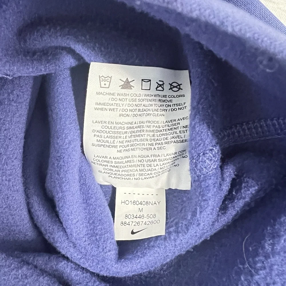 Nike Dri Fit Hoodie Purple‎ Green Swoosh Womens Size M Pullover Sweatshirt